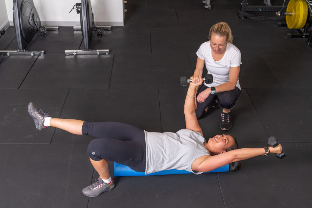 Woman working with Personal Trainer